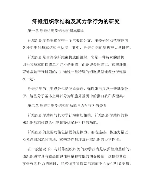 纤维组织学结构及其力学行为的研究
