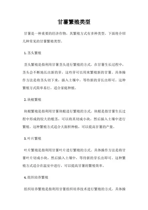 甘薯繁殖类型