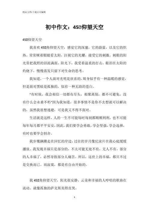 初中作文：45℃仰望天空