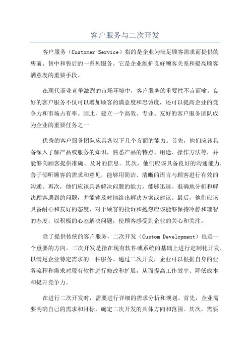 客户服务与二次开发