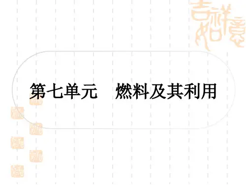 中考化学精炼本 第一部分 考点过关练 第七单元 燃料及其利用