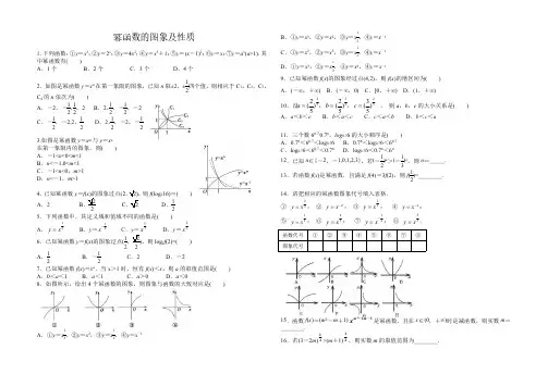 人教A版高中数学必修一第二章基本初等函数 幂函数的图象及性质 练习题