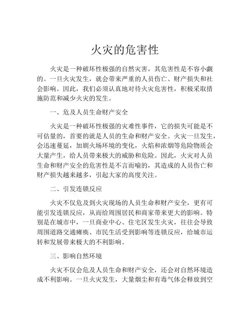 火灾的危害性