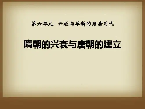 春岳麓版历史七年级下册第23课《隋朝的兴衰与唐朝的建立》ppt课件