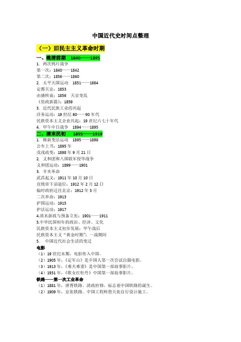关键时间点整理