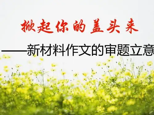 掀起你的盖头来——新材料作文的审题立意ppt4
