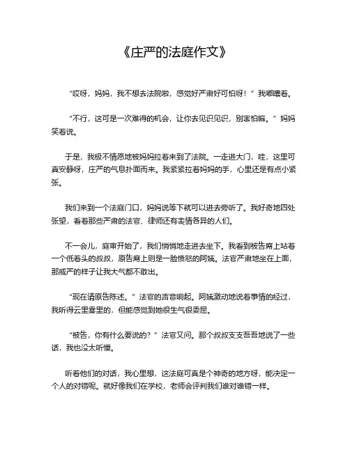 《庄严的法庭作文》