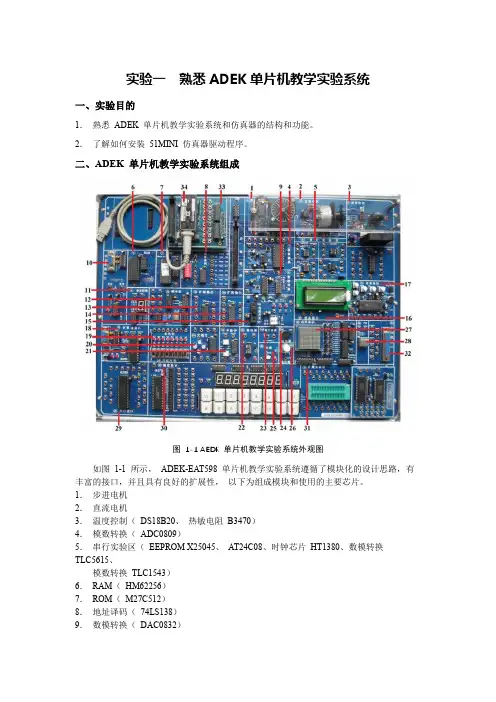 单片机(C51)实验报告汇总