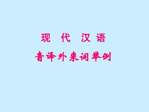 现代汉语外来词