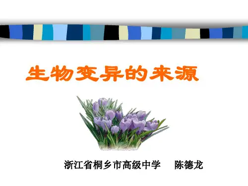 生物变异的来源ppt2 浙科版最新优选公开课件