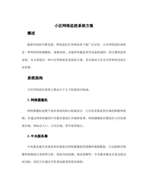 小区网络监控系统方案