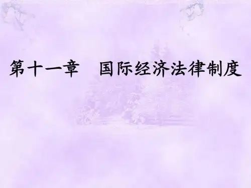 第十一章_国际经济法律制度 国际法