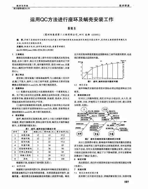 运用QC方法进行座环及蜗壳安装工作