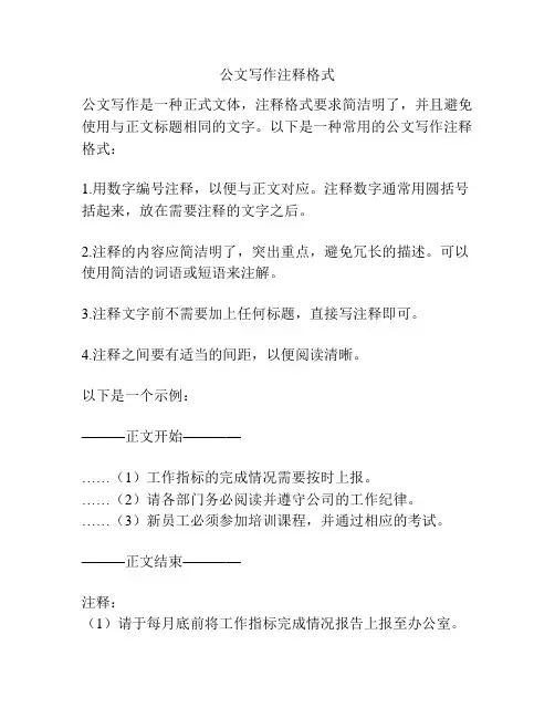 公文写作注释格式