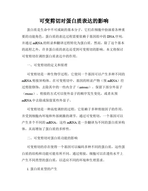 可变剪切对蛋白质表达的影响