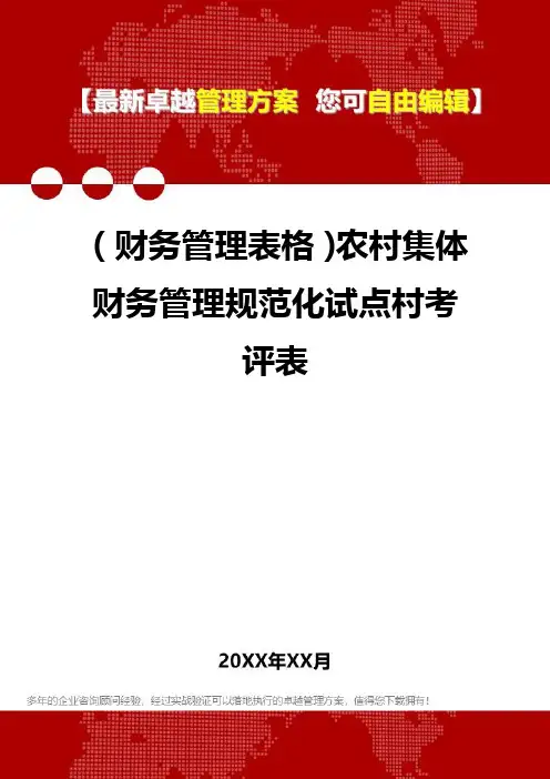 2020年(财务管理表格)农村集体财务管理规范化试点村考评表