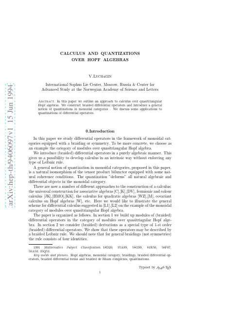 Calculus and Quantizations over Hopf algebras