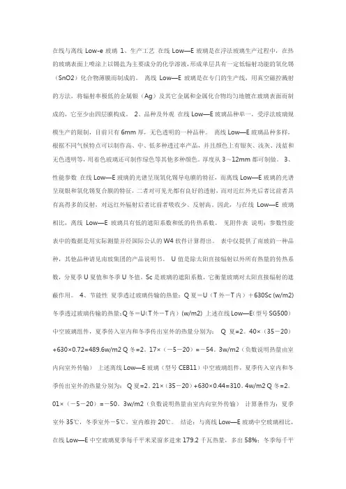 在线与离线Lowe玻璃