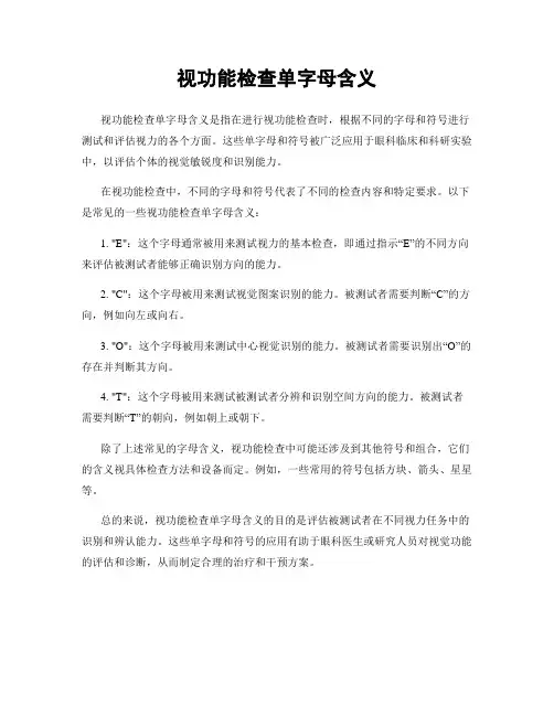 视功能检查单字母含义