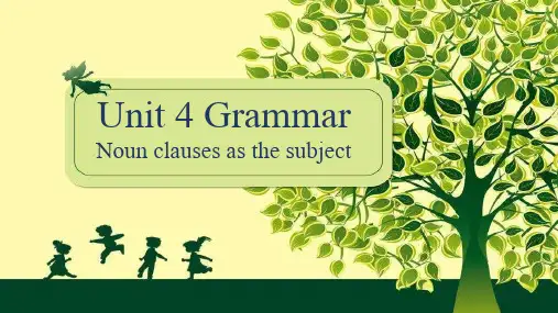 人教高中英语必修3Unit4Grammar  PPT课堂课件(15页)
