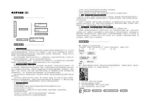 2021-2022高二历史岳麓版选修1同步练习：第三单元 单元学习总结 Word版含解析