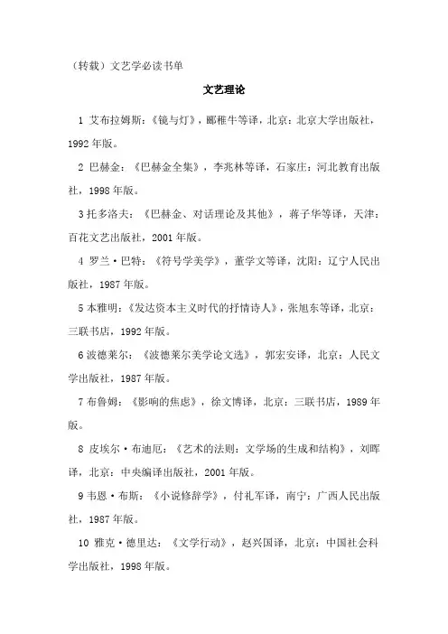 文科类研究生经典理论著作大全