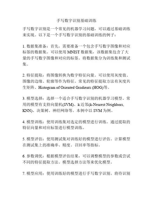 手写数字识别基础训练