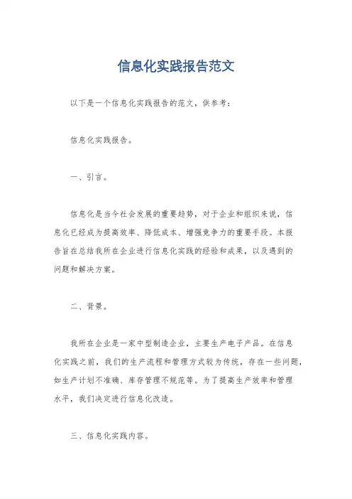 信息化实践报告范文