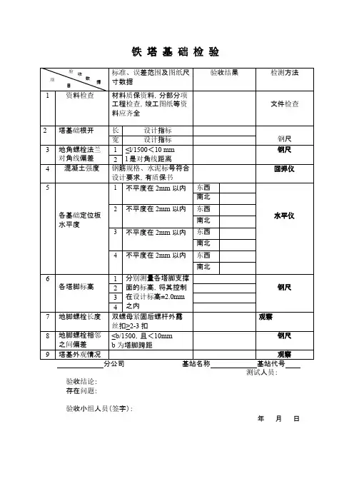 铁塔基础施工的质量检验