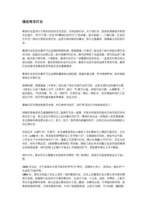 描述南京灯会