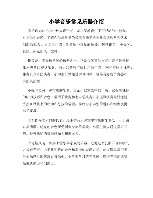 小学音乐常见乐器介绍