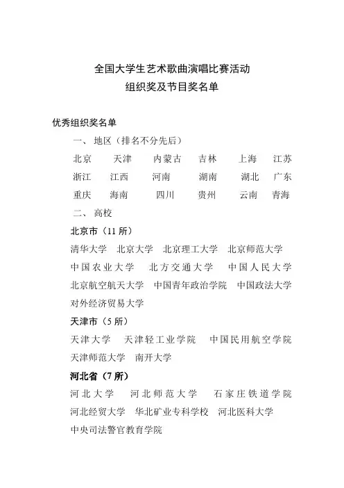全国大学生艺术歌曲演唱比赛活动