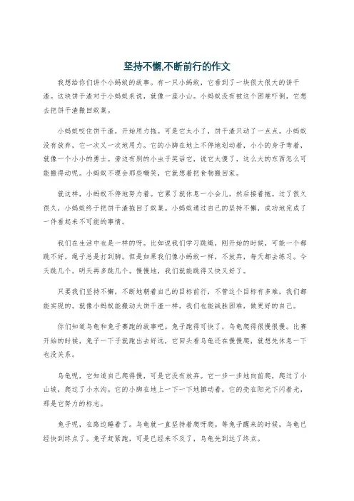 坚持不懈,不断前行的作文