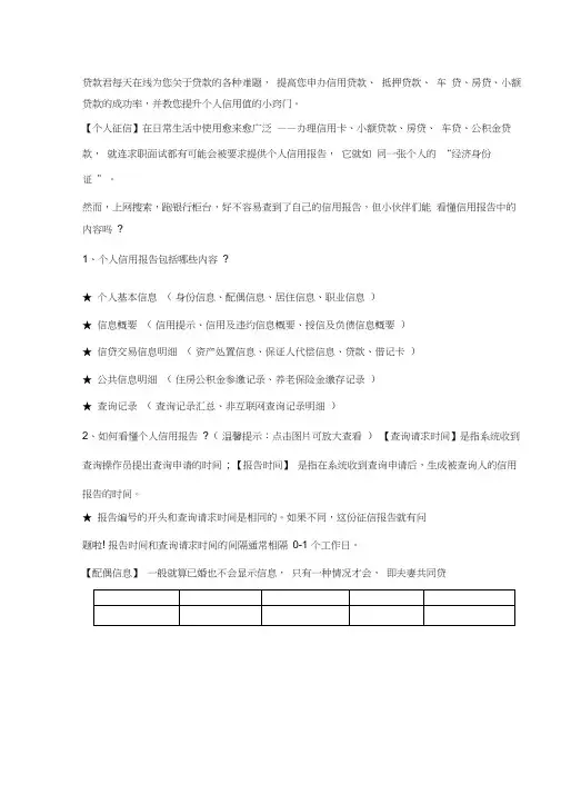 3分钟读懂个人征信报告