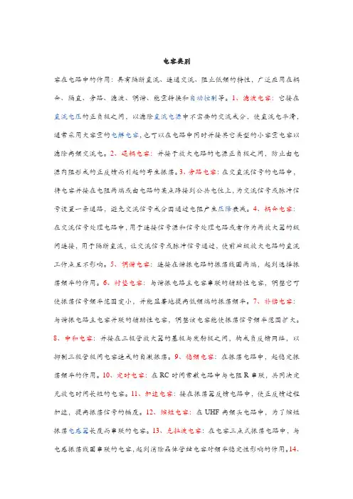 电容作用分类