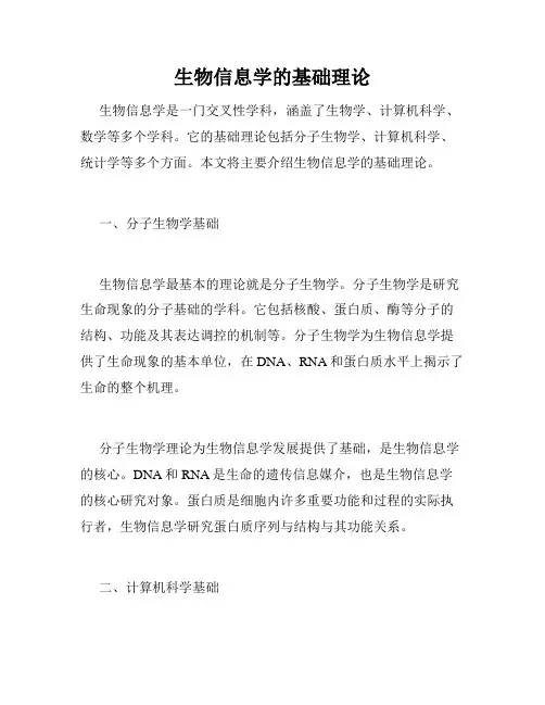 生物信息学的基础理论