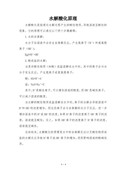 水解酸化原理