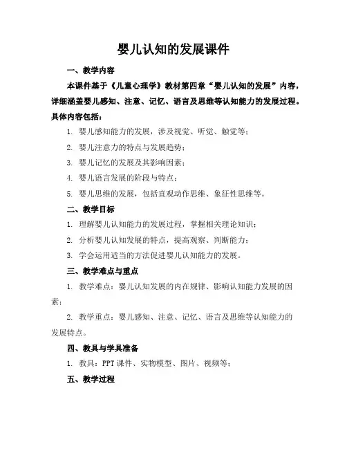 婴儿认知的发展课件