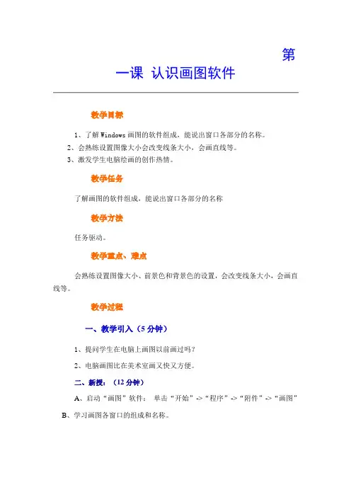 第一课 认识画图软件