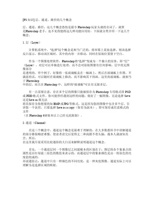 PS知识]层、通道、路径的几个概念