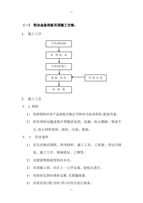 铝合金条形板吊顶施工方案