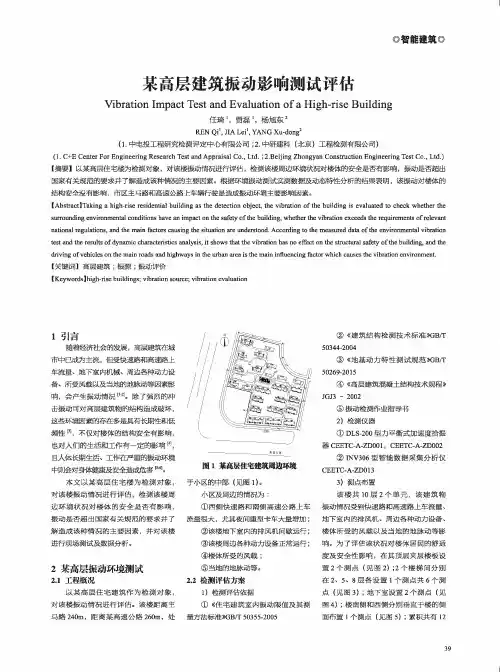 某高层建筑振动影响测试评估