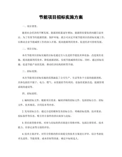 节能项目招标实施方案
