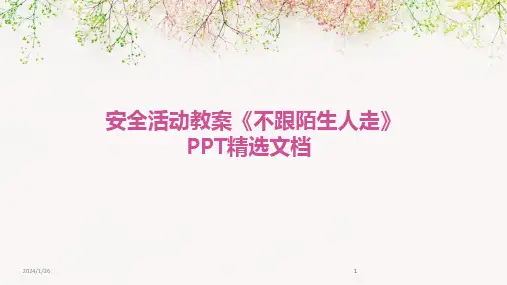 2024版安全活动教案《不跟陌生人走》PPT精选文档