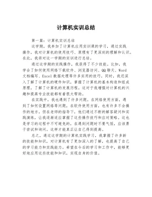 计算机实训总结3篇