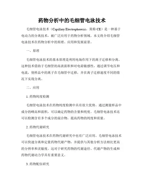 药物分析中的毛细管电泳技术