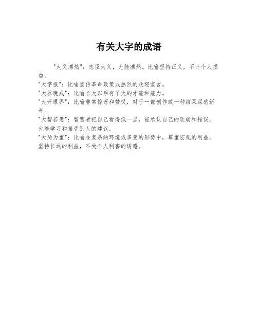 有关大字的成语