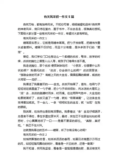 有关风采初一作文5篇