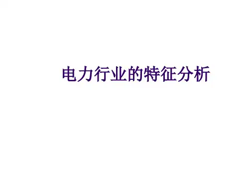 电力行业的特征分析