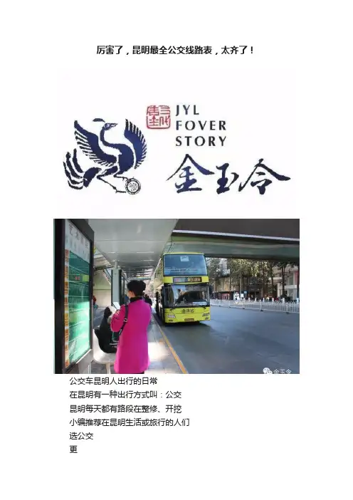 厉害了，昆明最全公交线路表，太齐了！